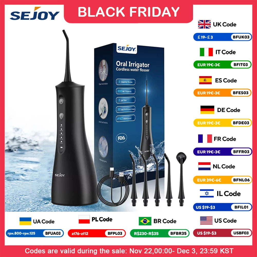 Herycan™-Sejoy Cordless Water Dental Flosser for Teeth